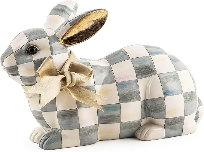 MACKENZIE-CHILDS Bunny Figurine, Rabbit Figurine Decoration for Spring, Resting, Sterling Check | Amazon (US)
