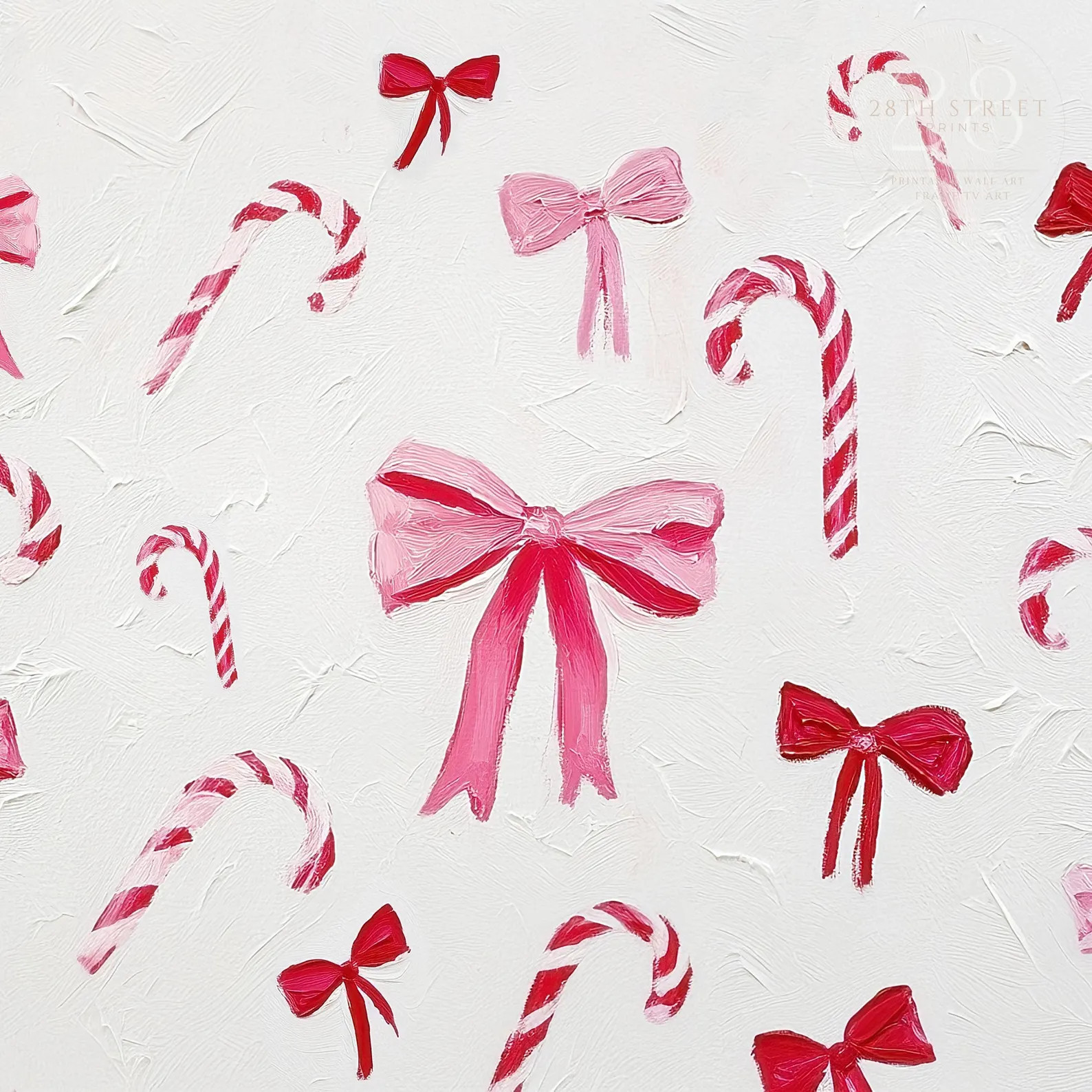 Christmas Frame TV Art, Candy Canes Pink and Red Bows Digital Download, Christmas Decor, Christma... | Etsy (US)