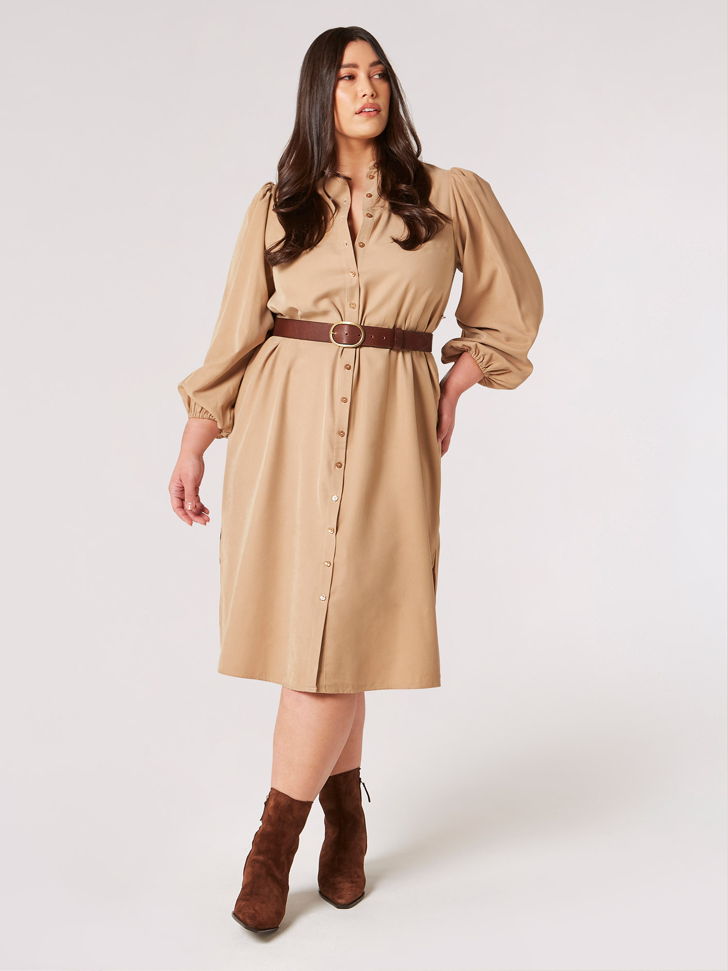 Curve Shirt Midi Dress | Apricot Clothing | Apricot (UK)