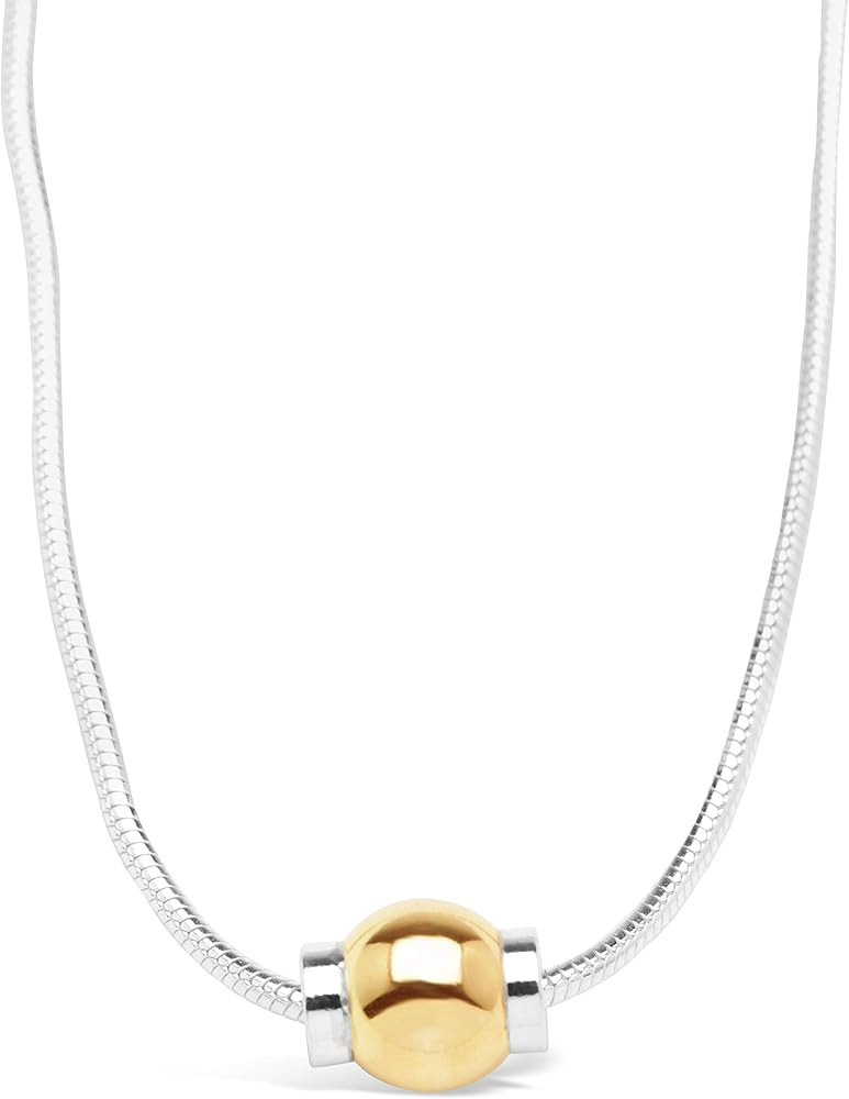 Michael's Jewelers-Provincetown Beach Ball Necklace from Cape Cod 925 Sterling Silver and 14k Sol... | Amazon (US)