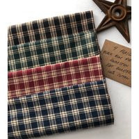 4 Black Blue Red Green Plaid Homespun Fat Quarters 100% Cotton | Etsy (US)