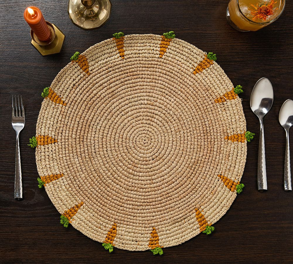 Handcrafted Carrot Round Placemat, Set of 4 | Pottery Barn (US)