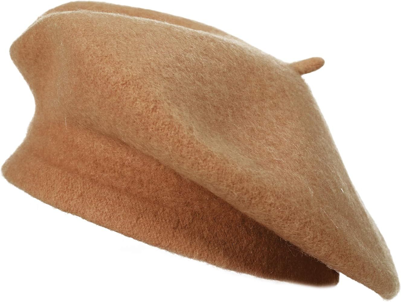 ZLYC Wool French Beret Hat Solid Color Beret Cap for Women Girls | Amazon (US)