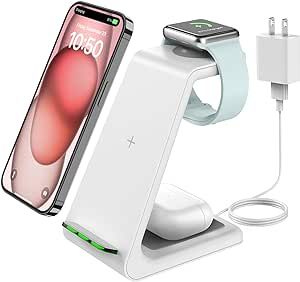 Wireless Charging Stand, GEEKERA 3 in 1 Wireless Charger Dock Station for iPhone 15 14 13 12 11 P... | Amazon (US)