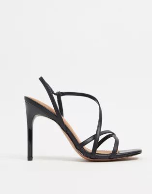 ASOS DESIGN Notorious strappy heeled sandals in black | ASOS (Global)