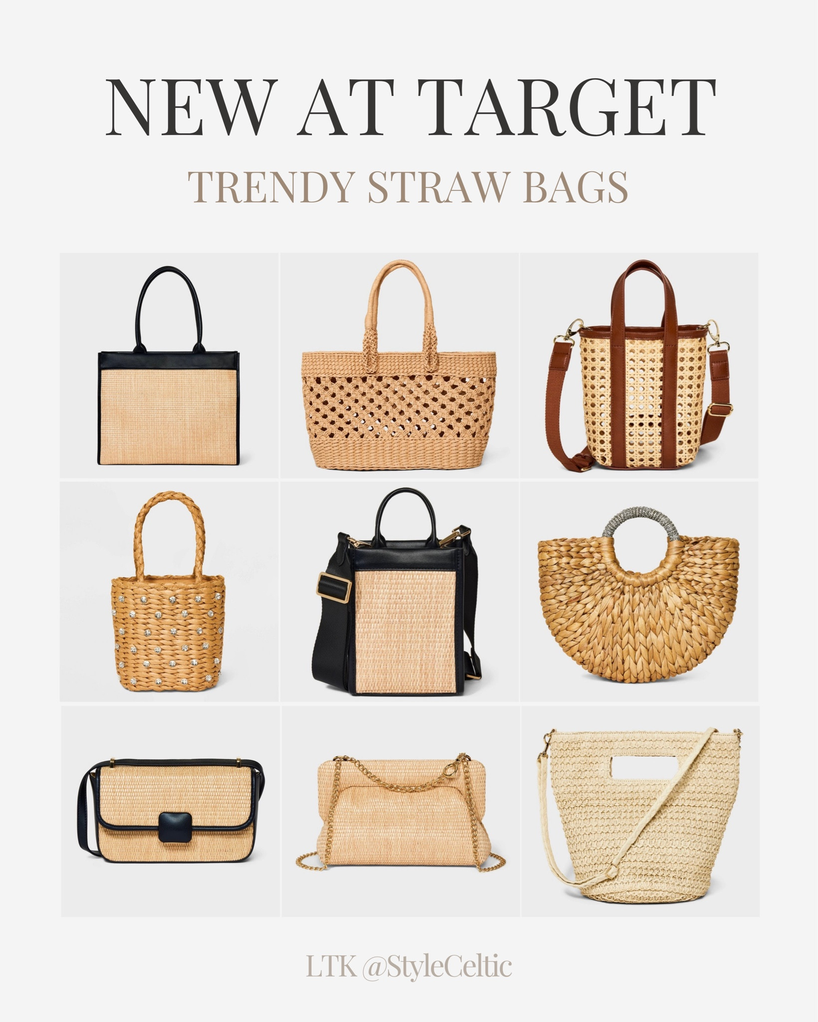New Trendy Straw Bags and Purses at Target ✨

Straw totes, beach bags, spring bags, summer bags, spring purses, clutches, black and beige bags, straw crossbody bags, sparkly bags, vacation bags, vacation purses, basket totes, basket purses, basket bags, spring outfits, summer outfits, target finds, target clothes, travel bags, pool bags, travel outfits, airport bags, dress accessories 

#LTKstyletip #LTKtravel #LTKitbag