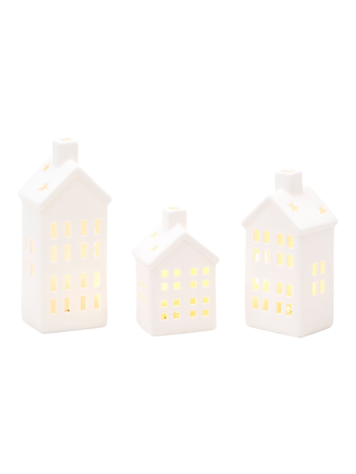 Set Of 3 Led Porcelain Houses | TJ Maxx