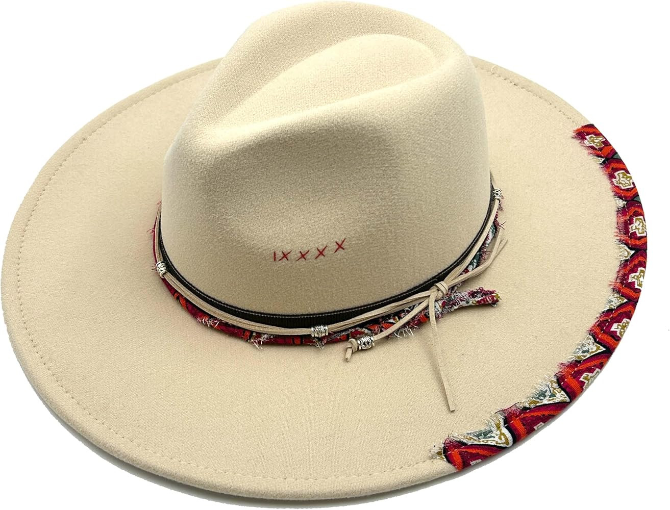 Big Wide Brim Fedora Hat for Women Man Felt Panama Hat with Band Western Outdoor hat | Amazon (US)
