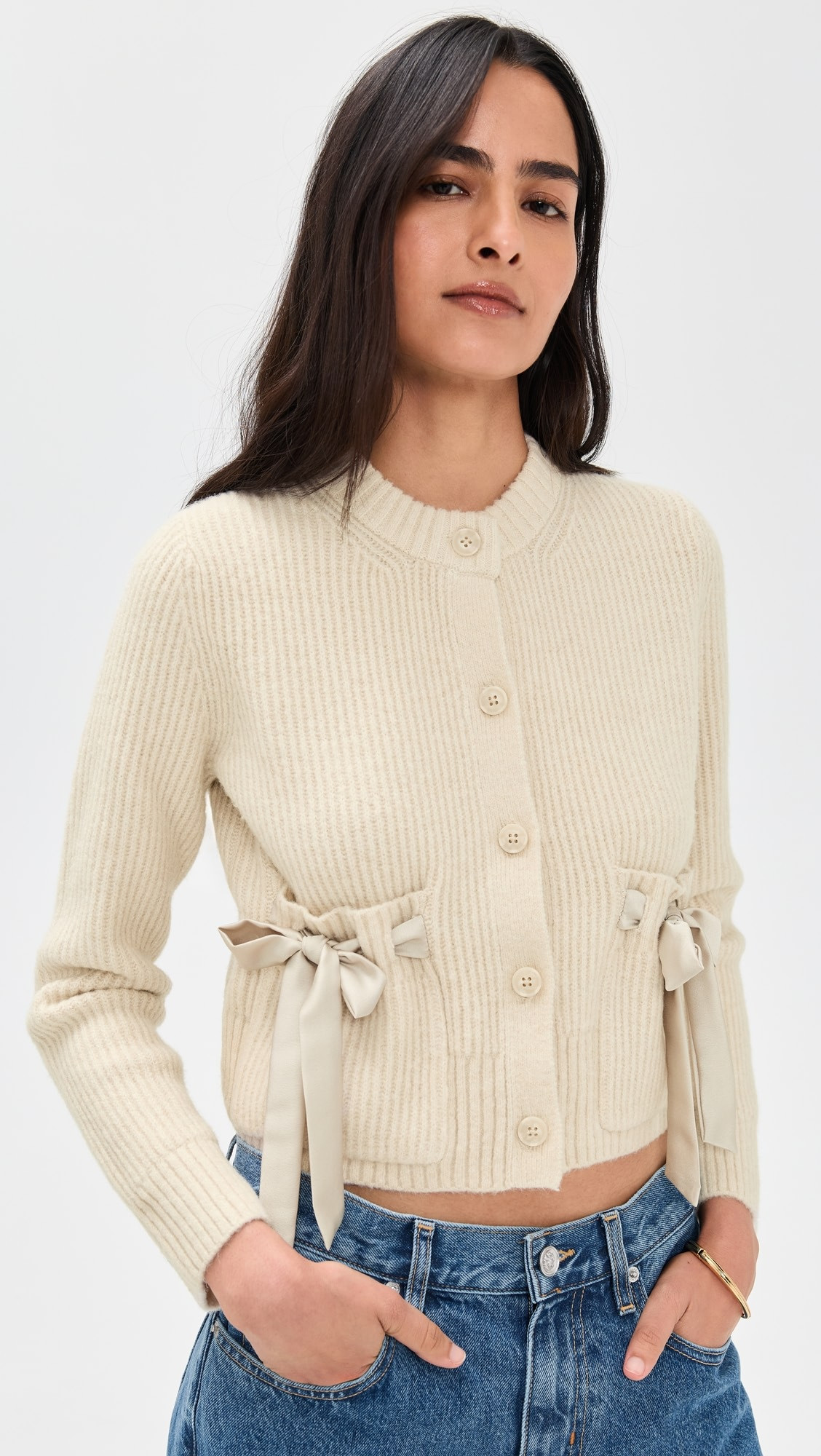 Stassi Satin Tie Cardigan | Shopbop