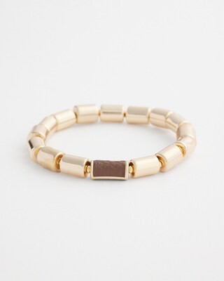 Gold Tone Barrel Stretch Bracelet | Chico's