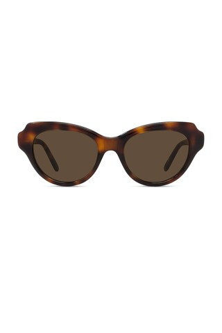 Loewe Cat Eye Sunglasses in Shiny Havana & Solid Brown - Brown. Size all. | FWRD 