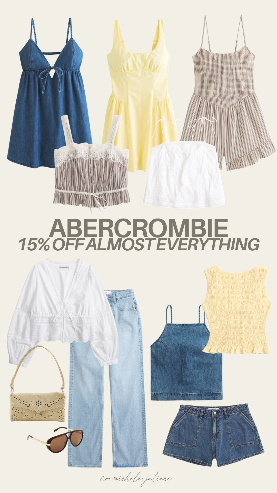 15% off almost everything, or 20% off 3+ items from abercrombie 💛


new arrivals, sale alert, watchnow, finds under 100, denim, casual outfit, mini dress, spring fashion, michele jaliene 

 #LTKSeasonal #LTKSaleAlert