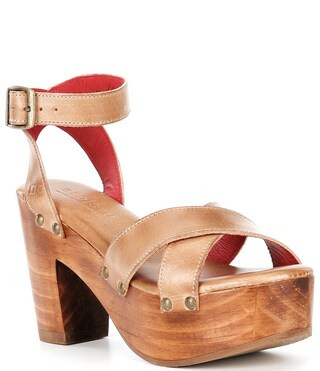 Kalah Leather Ankle Strap Wood Block Heel Platform Sandals | Dillard's