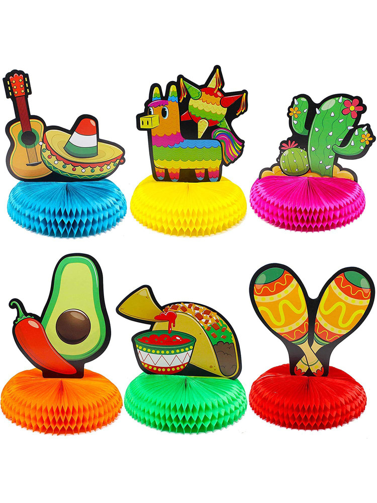JOYIN 6 Pcs Cinco De Mayo Fiesta Honeycomb Table Centerpiece 8.5" Party Decoration | SHEIN