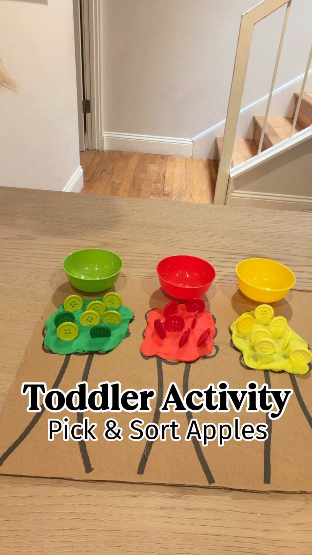 Comment APPLE 🍎 and I’ll send you the link for everything I used in this activity!

A simple apple activity that’s perfect for fall! 🍎

I made 3 little apple trees with Play-Doh, then added “apples” (buttons) for her to pick up with tweezers and sort into the matching colored bowl.

It’s simple to set up and works on:
🍎 Color matching
🤏 Fine motor skills
👀 Hand-eye coordination

Save this one to try later! 🍎

#LTKKids #LTKmomlife