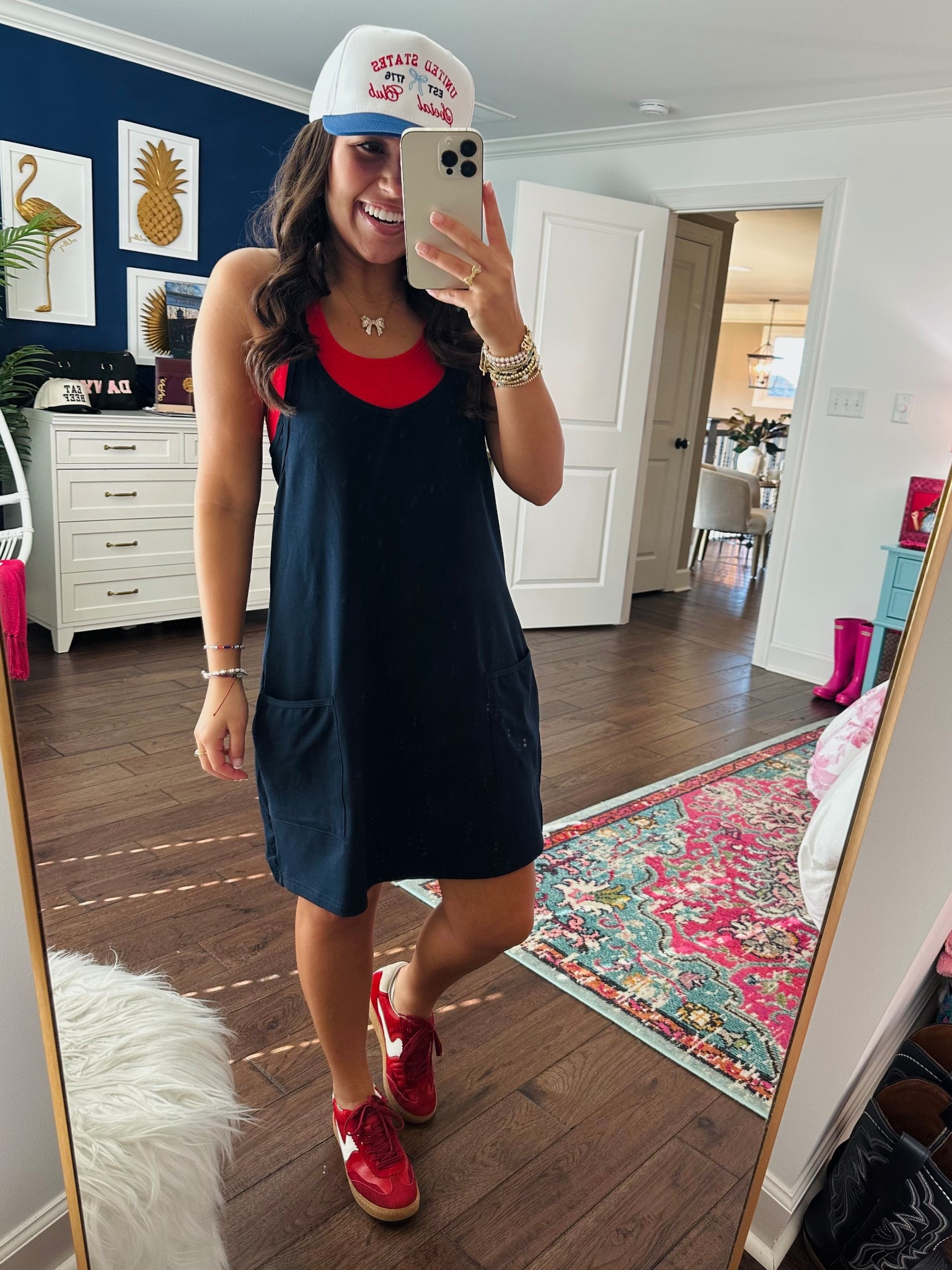 Happy 4th!! 🎀🇺🇸 

Athletic dress. Athletic wear. Summer outfits. Comfy outfits. Sneakers. Trucker hat. 

#LTKActive #LTKStyleTip #LTKShoeCrush