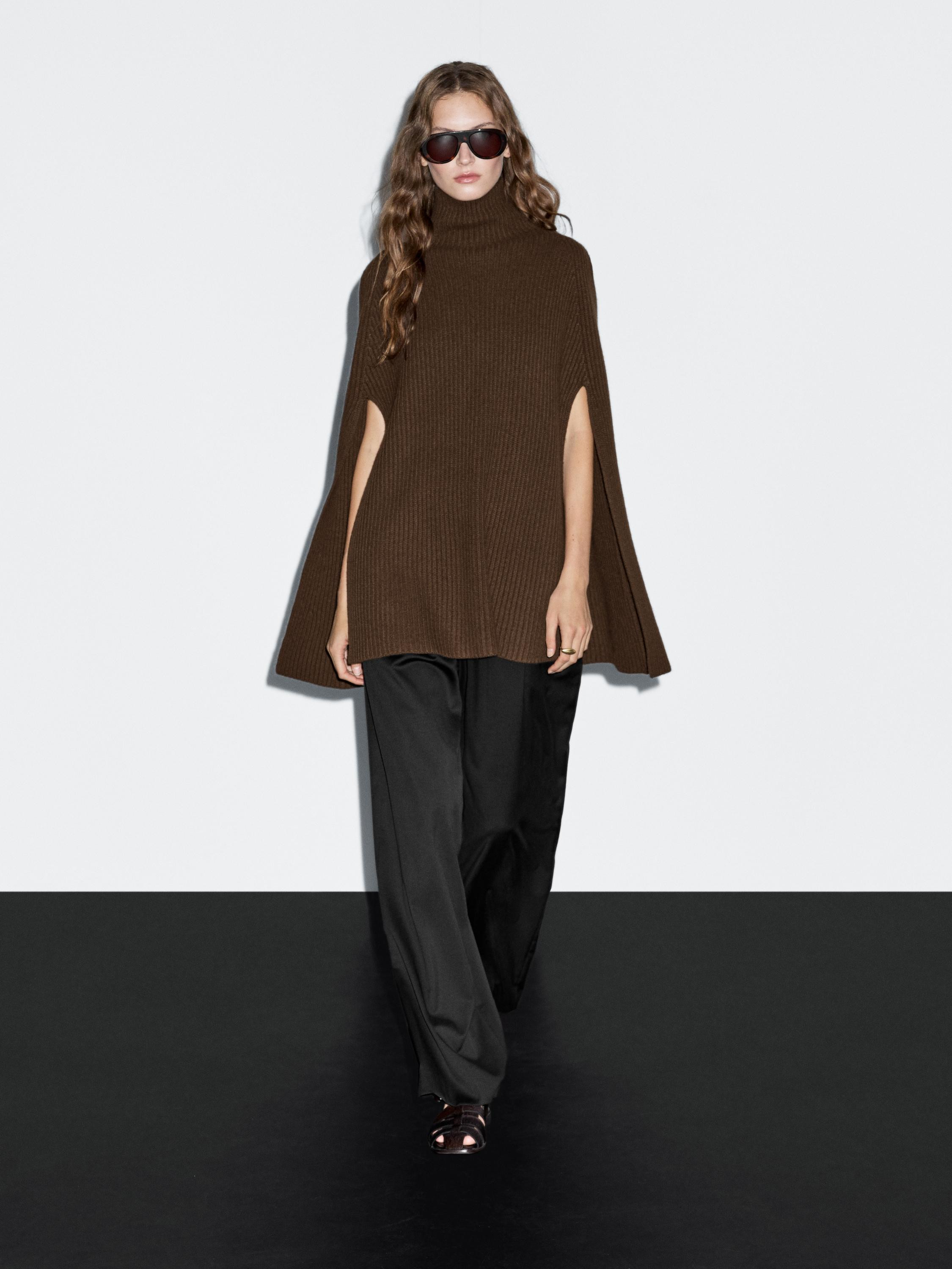 100% wool knitted coat | Massimo Dutti UK