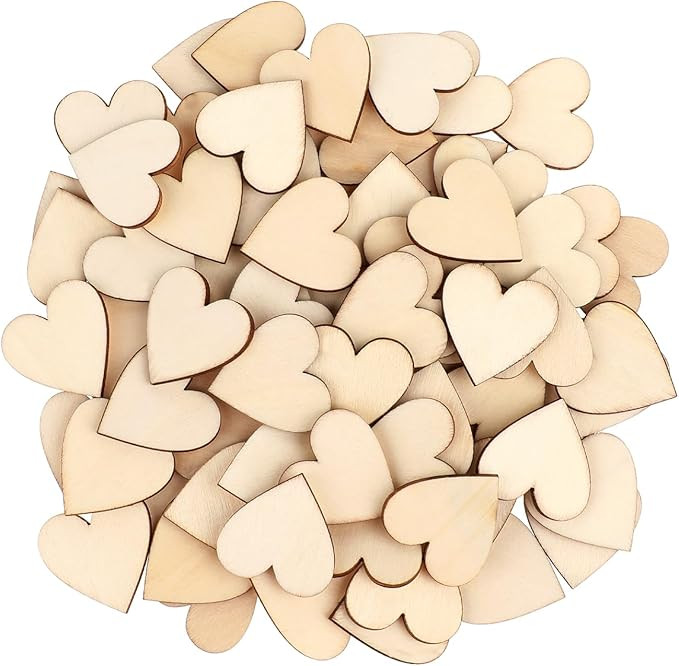 Giantree 100 Pcs 1.2Inch Wooden Hearts for Crafts, Wood Heart Cutouts, Unfinished Blank Wooden He... | Amazon (US)