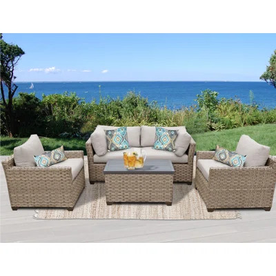 Rochford 5 Piece Sofa Seating Group with Cushions Cushion Color: Beige | Wayfair North America