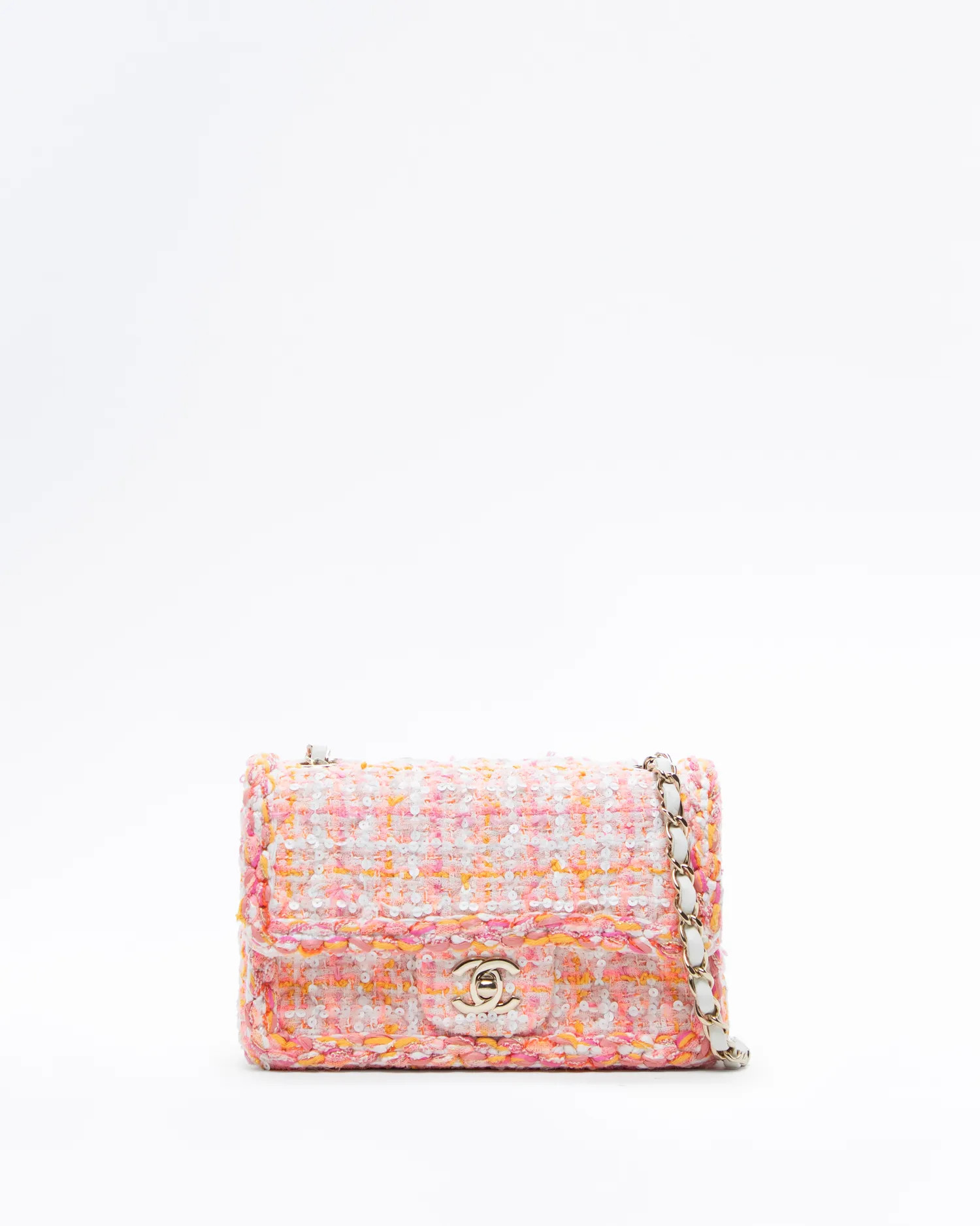 Tweed Braided Sequin Mini Classic Flap Bag | Vivrelle