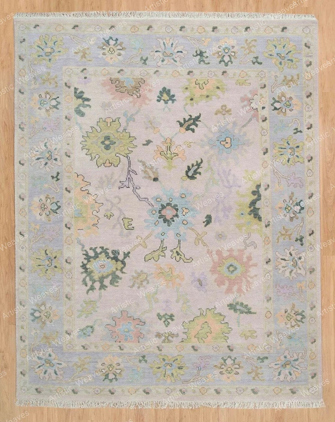 Hand Knotted Oushak Wool Area Rug Pestal Rug 4X6 5X8 6X9 8X10 9X12 10X14 12X15 Rug for Living Roo... | Etsy (US)