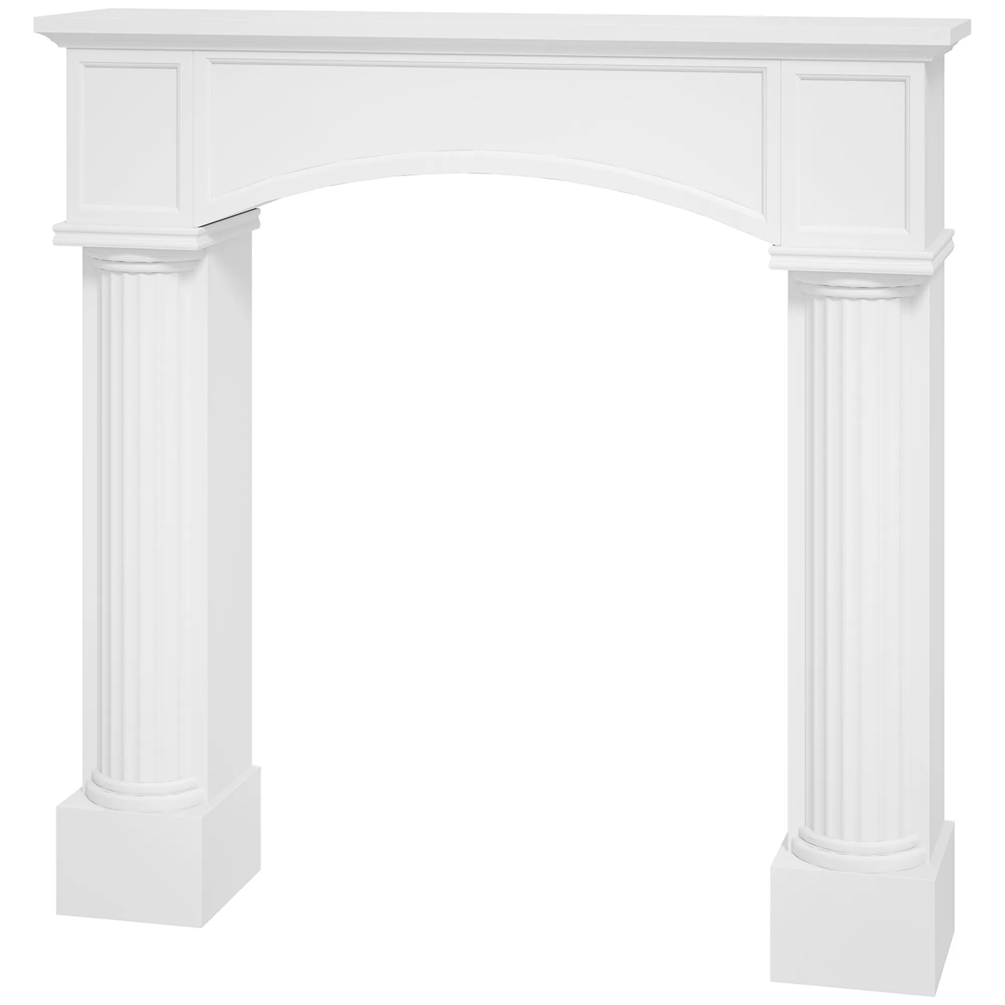 Bestcore Modern Freestanding Fireplace Mantel Surround for Electric Fireplaces with Anti-Tipping Design 43.3-in W x 39.8-in H White | LW015BCAS744 | Lowe's