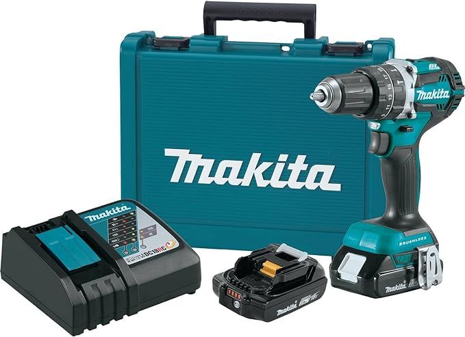 Makita XPH12R 18V LXT Lithium-Ion Compact Brushless Cordless 1/2" Hammer Driver-Drill Kit (2.0Ah)... | Amazon (US)