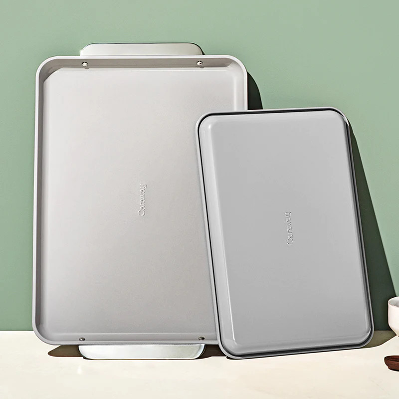 2 Piece Baking Sheet Set In Gray | Non-Stick, Non-Toxic, Easy To Clean, Scratch Resistant Ceramic Bakeware | Oven Safe & Durable | Caraway | Caraway