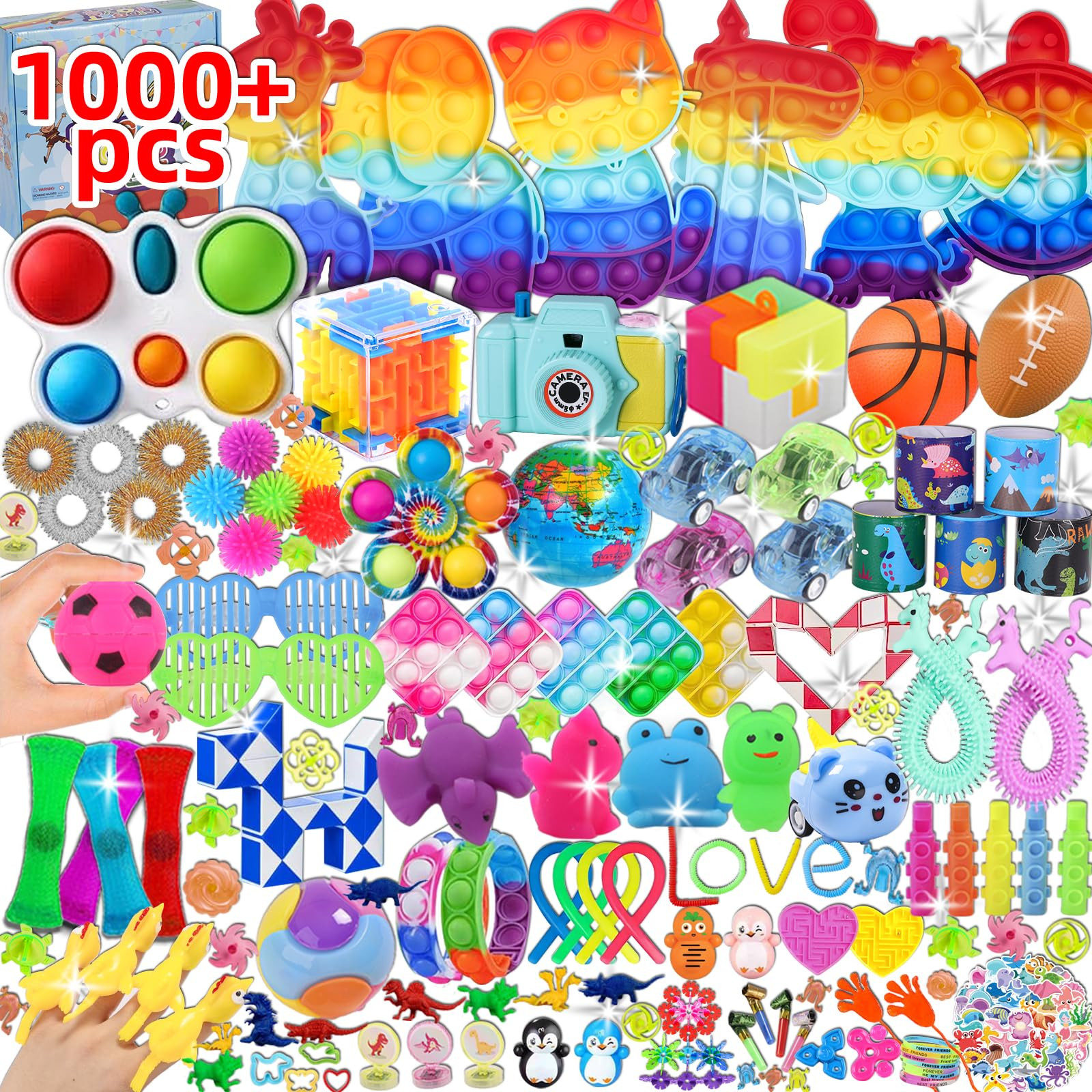 1000 Pcs Party Favors for Kids, Fidget Toys Bulk, Birthday Gift Toys, Fidgets Stocking Stuffers, ... | Amazon (US)