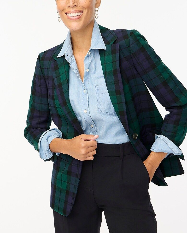 Black Watch plaid one-button blazer | J.Crew Factory