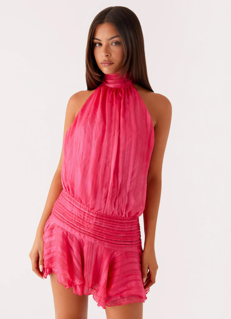 Willow Chiffon Mini Dress - Fuchsia | Peppermayo (Global)
