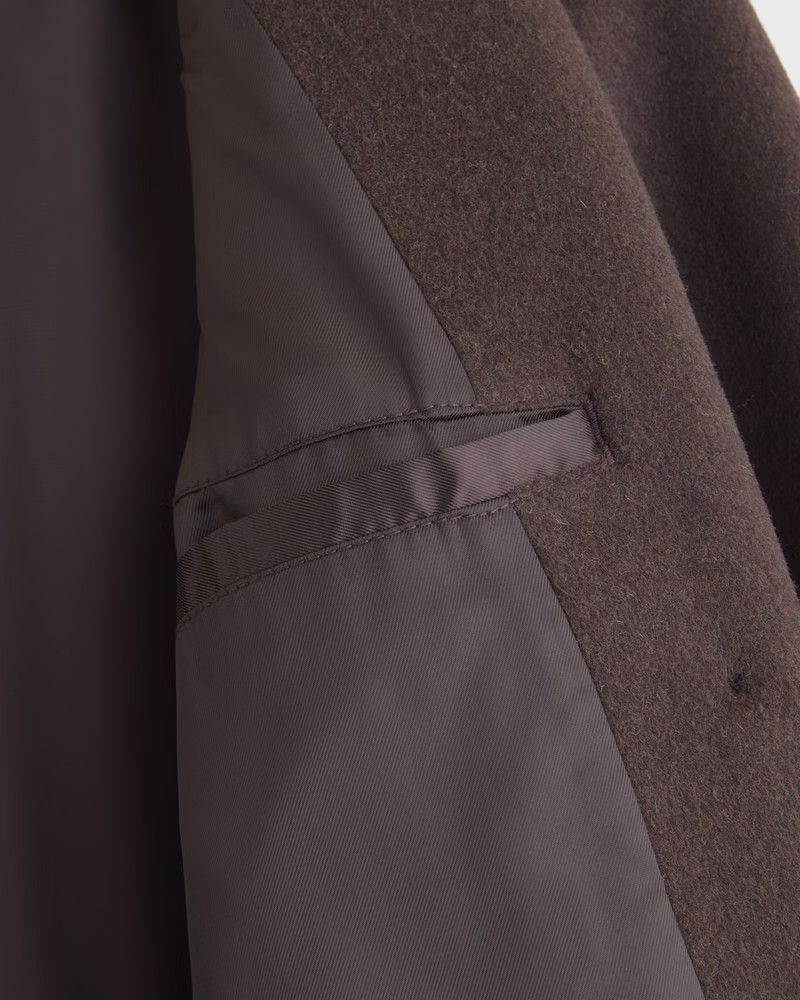 A&F Carrie Wool-Blend Trench Coat | Abercrombie & Fitch (US)