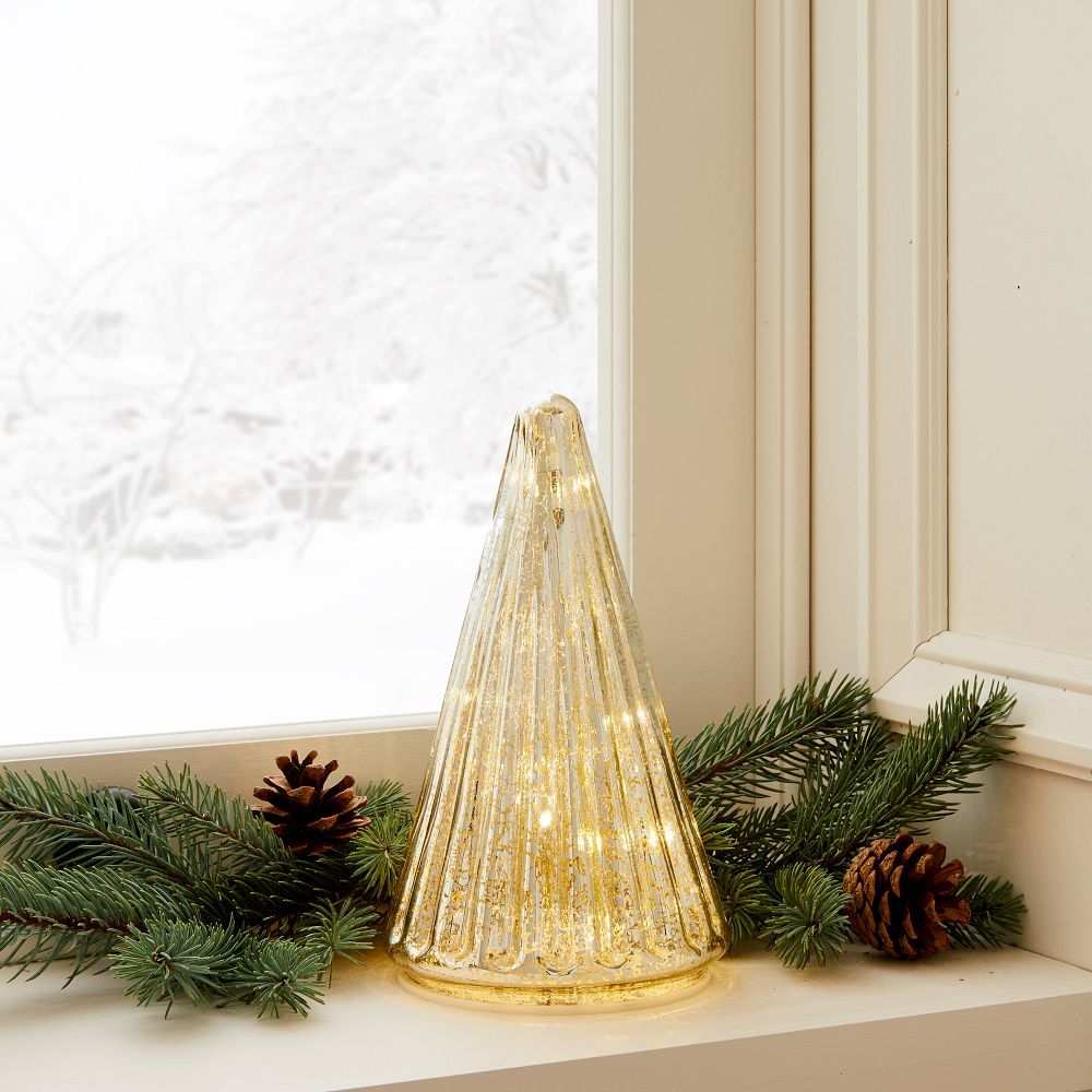 Light-Up Mercury Glass Christmas Tree, 9.5&amp;quot; | West Elm (US)