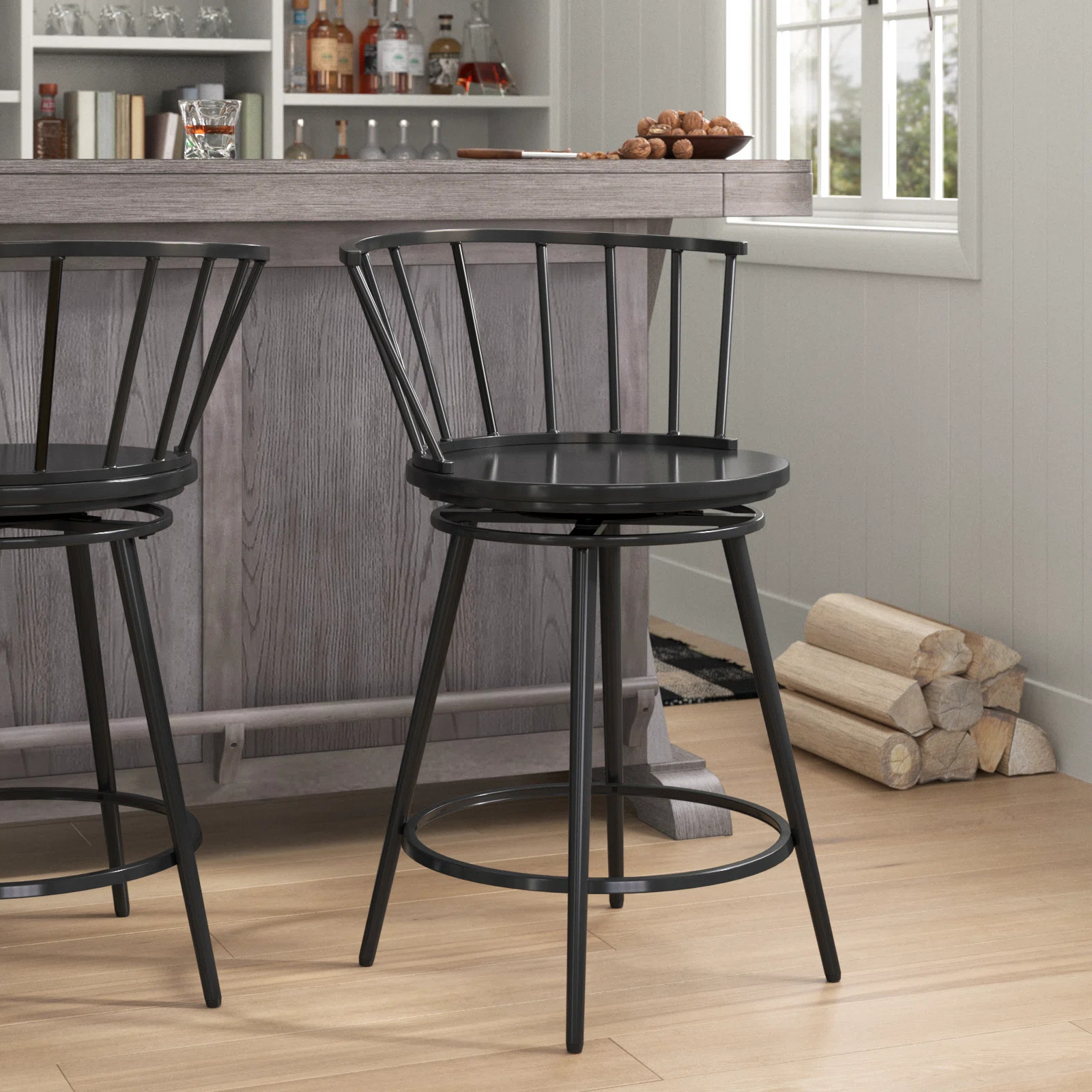 Johanna Swivel Counter Stool (Set of 2) | Wayfair North America