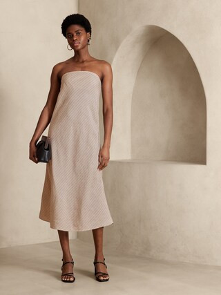 Linen-Blend Tube Maxi Dress | Banana Republic Factory
