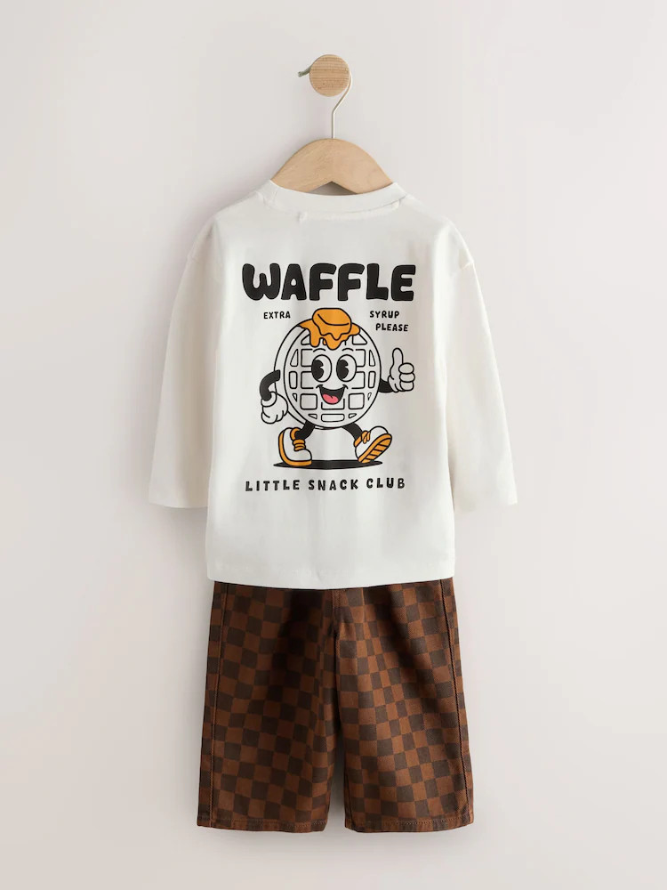Tan/Ecru Long Sleeve Top and Trousers Set (3mths-7yrs) | Next US