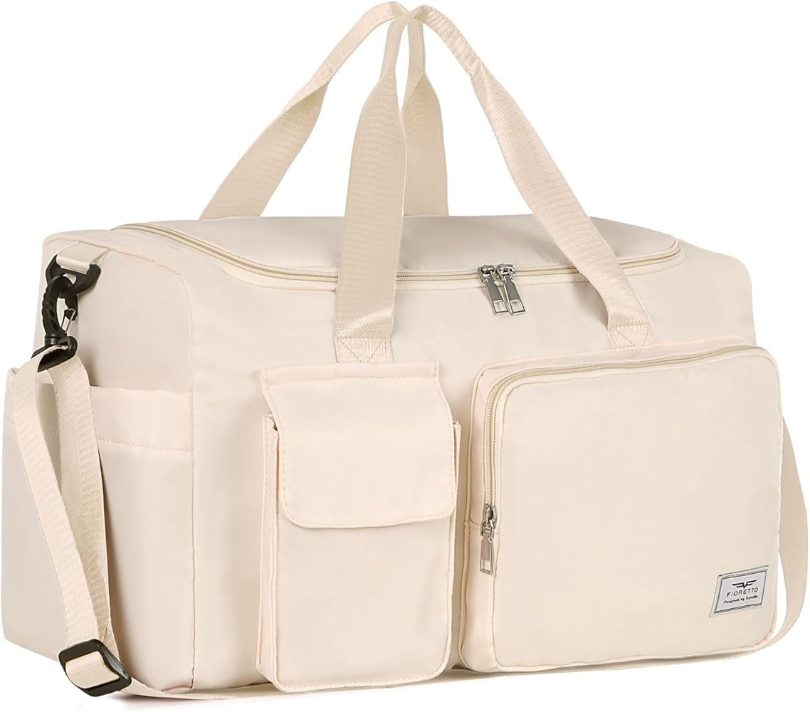 FIORETTO Women's Gym Duffle Bag with Shoes Compartment, 37L Capacity, Ideal for Travel, Gym, Spor... | Amazon (US)