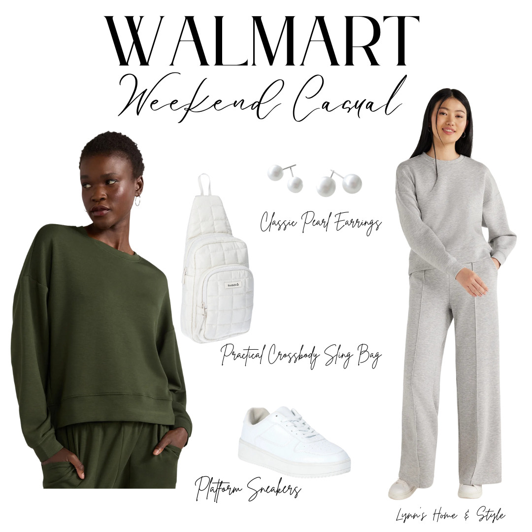 Run your errands in style and comfort! Elevate your casual wardrobe with the Cropped Scuba Knit Sweatshirt and Wide Leg Sweatpants, available exclusively @Walmart. This trendy set features a sleek, cropped sweatshirt that blends modern style with ultimate comfort. The matching wide-leg sweatpants offer a relaxed fit, making them perfect for lounging or running errands in style. Pair this chic combo with your favorite sneakers or flats for a look that's both comfy and fashionable. 
#EffortlessStyle #CasualChic 
#ScoopStyle #WalmartFashion #WeekendWear  

 

#LTKActive #LTKFindsUnder50 #LTKStyleTip