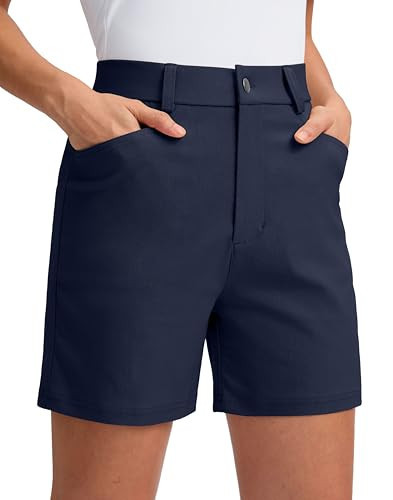 5" Women's Golf Shorts Stretchy Lightweight Outdoor, Navy Blue, XXL | Amazon (US)