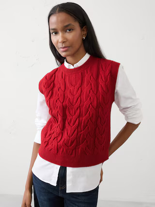 Cable Sweater Vest | Banana Republic Factory