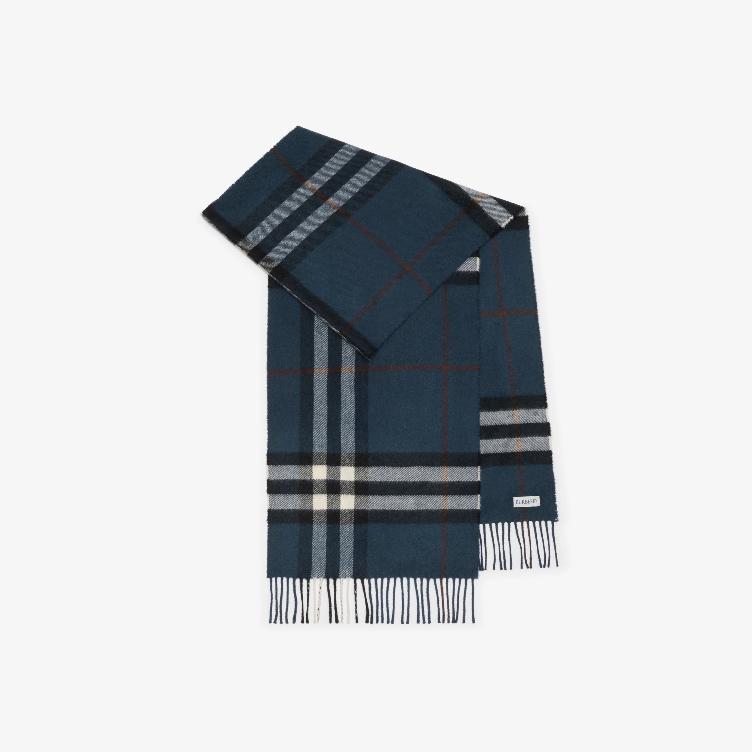 Check Cashmere Scarf in Mast blue | Burberry® Official | Burberry (UK)