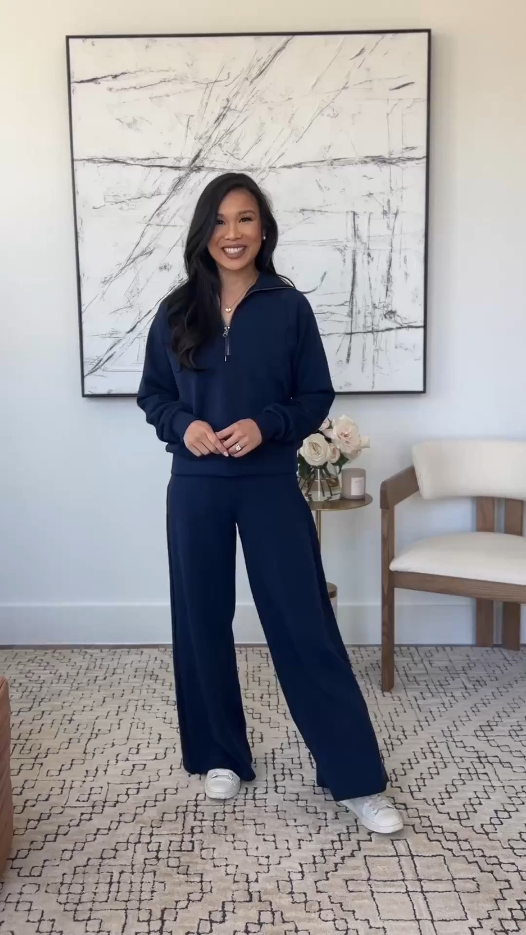 My favorite wide leg set from @Spanx. Love this Air Essentials wide leg and half zip combo so much I have it in three colors. I get the bottoms in size XS Petite and the top in XS. Great year round and for traveling. On sale for 20% off sitewide. 

#LTKootd #LTKSpringSale #LTKTravel