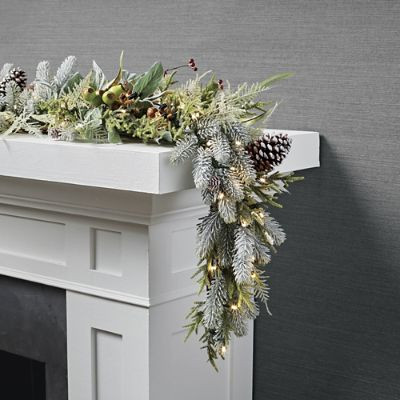 Flocked Pine Cone Berry Garland | Frontgate | Frontgate