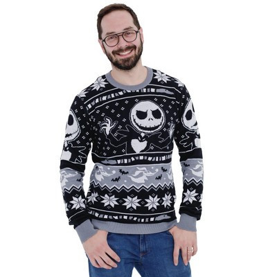 Disney Nightmare Before Christmas Jack Skellington Mens Matching Family Sweater Black X-Small | Target