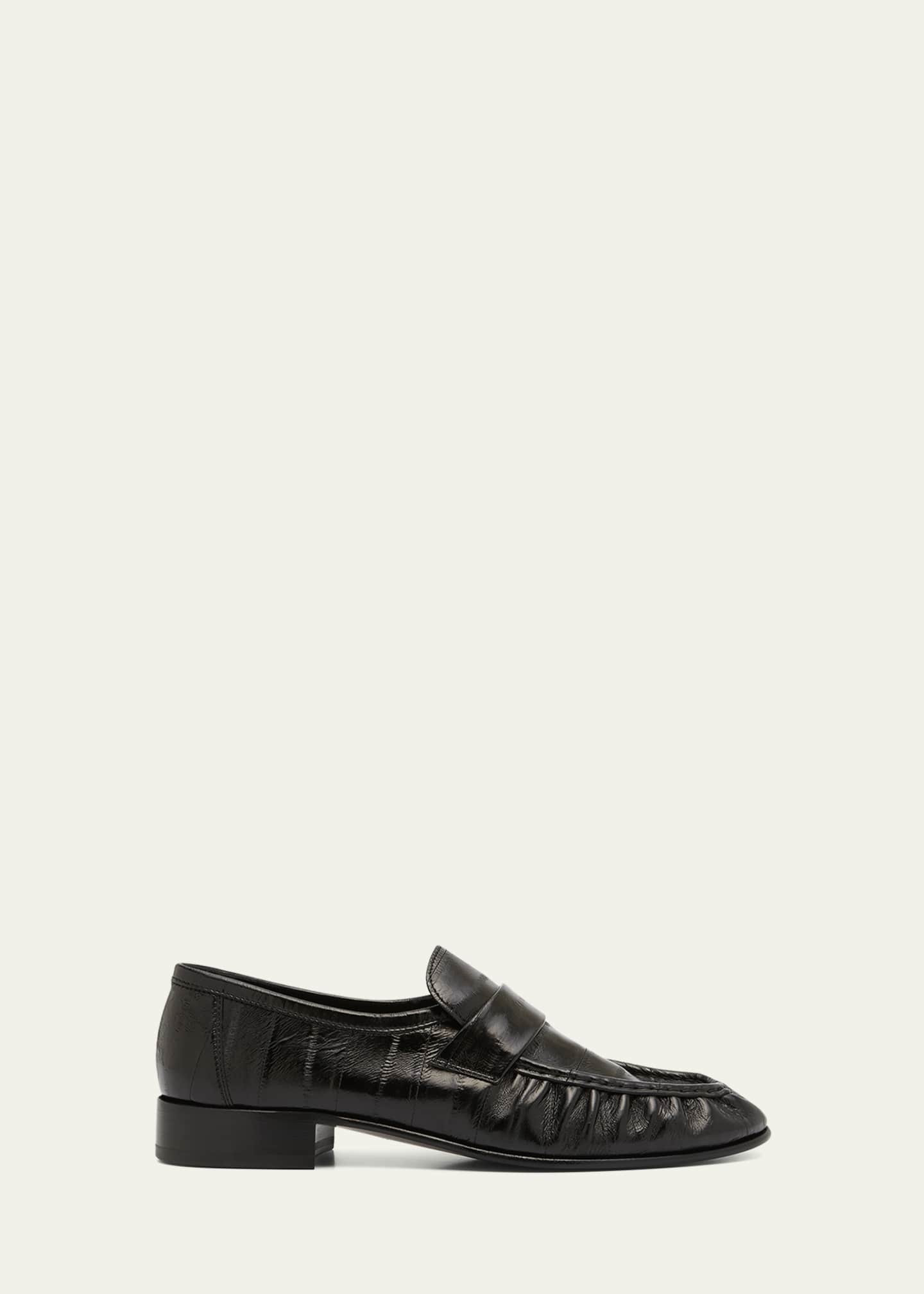 THE ROW Soft Leather Flat Loafers | Bergdorf Goodman