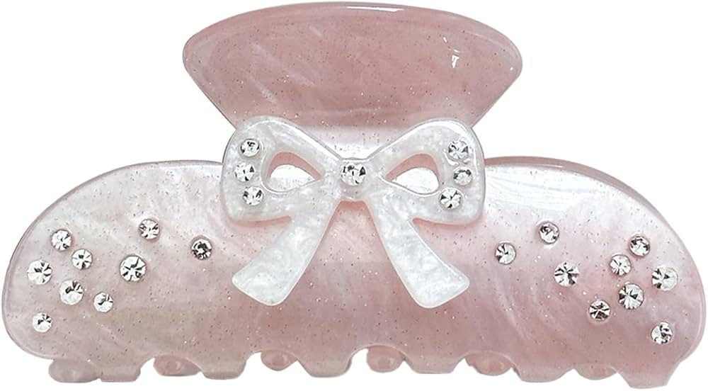 Bow Hair Claw Clips for Women, Non-Slip Sparkling Hair Clamps for Thick Hair, Strong Hold Hair Ac... | Amazon (US)