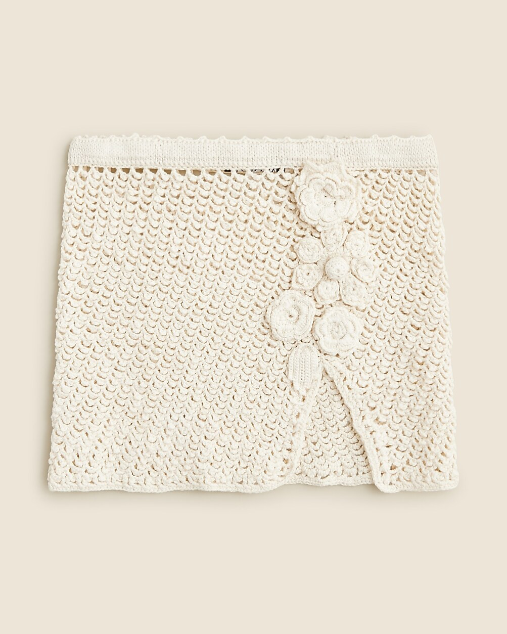 Crochet mini skirt with floral appliqués | J. Crew US
