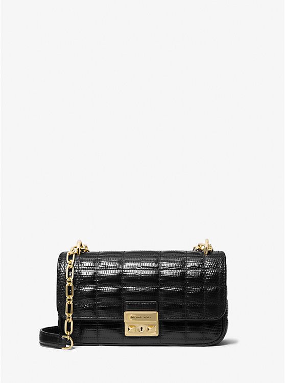 Tribeca Small Quilted Lizard Embossed Leather Shoulder Bag | Michael Kors US