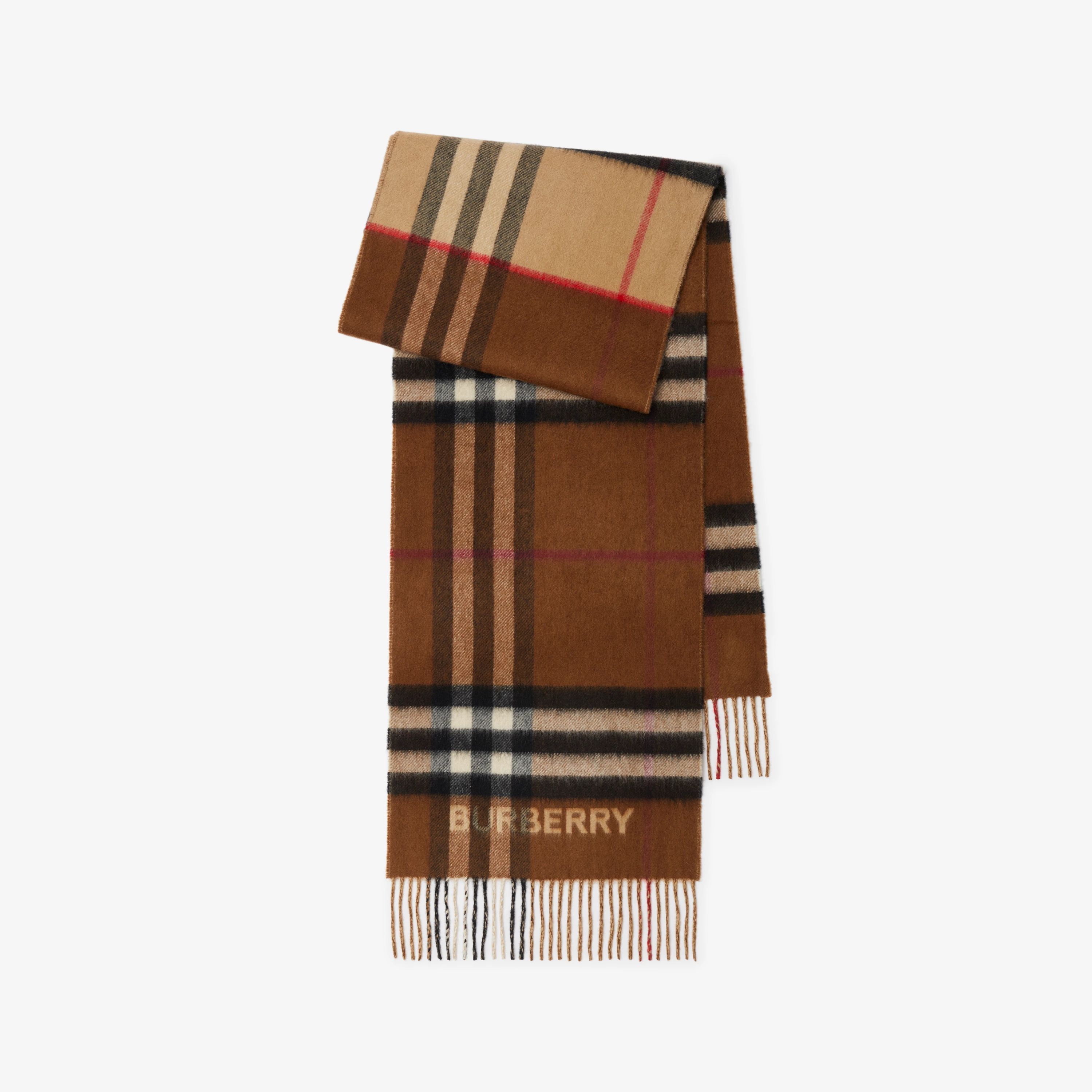 Contrast Check Cashmere Scarf in Archive Beige/birch Brown | Burberry® Official | Burberry (US)