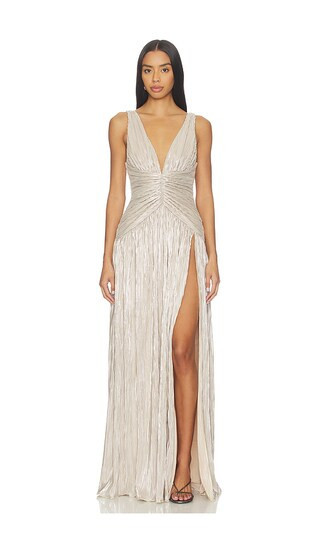 Lovers and Friends Nikoletta Gown in Metallic Neutral. - size L | Revolve Clothing (Global)